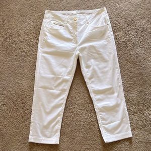 H&M polished cotton white capris | 10